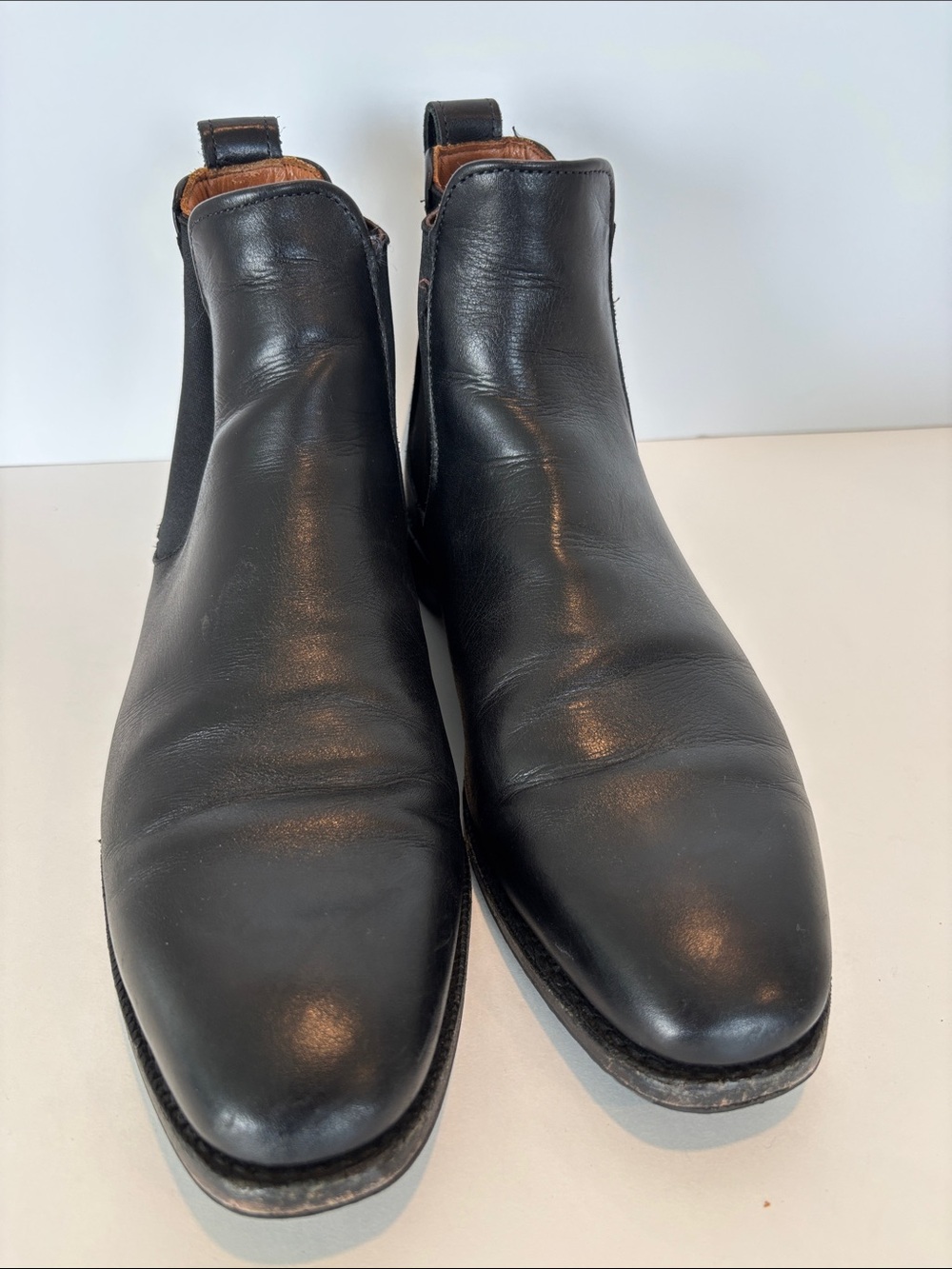 Men's Allen Edmonds Liverpool Black Leather Chelsea Slip-Boots - Size 8.5 E